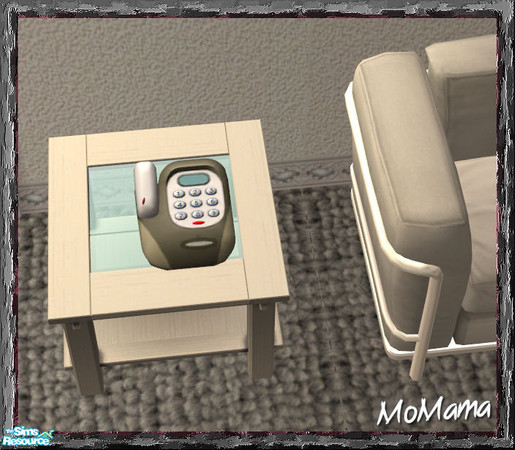 Sims 2 — NK Talk Time Phonality - Off White by MoMama — The table phone from Free Time in Off White.