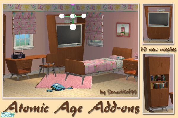 Sims 2 — Atomic Age Add-ons by Simaddict99 — A few more pieces I thought were missing from Maxis\' Atomic Age objects