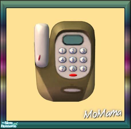 Sims 2 — NK Talk Time Phonality Wall - Yellow by MoMama — The Free Time Wall Phone in a nice Yellow.