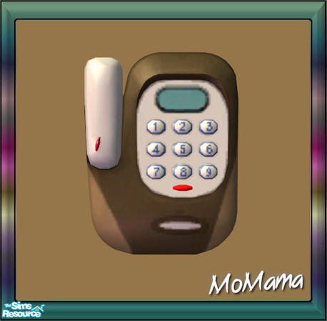 Sims 2 — NK Talk Time Phonality Wall - Brown by MoMama — The Free Time Wall Phone in a nice Brown.