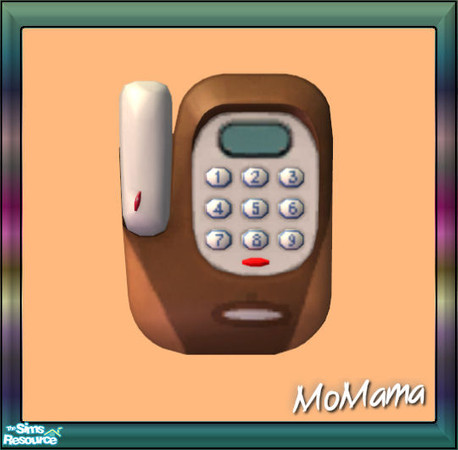 Sims 2 — NK Talk Time Phonality Wall - Peach by MoMama — The Free Time Wall Phone in a nice Peach.
