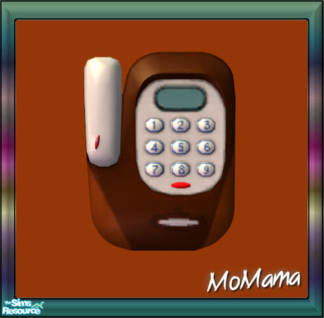 Sims 2 — NK Talk Time Phonality Wall - Peachy Brown by MoMama — The Free Time Wall Phone in a nice Peachy Brown.