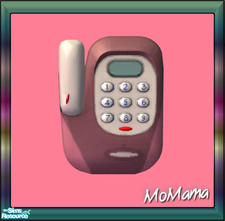 Sims 2 — NK Talk Time Phonality Wall - Pink by MoMama — The Free Time Wall Phone in a nice Pink.