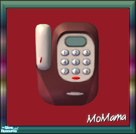 Sims 2 — NK Talk Time Phonality Wall - Red by MoMama — The Free Time Wall Phone in a nice Red.
