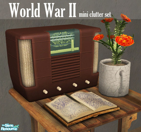Sims 2 — World War 2 - Clutter Set by AppleFall — This is just a small collection of post-war items I made for the game.