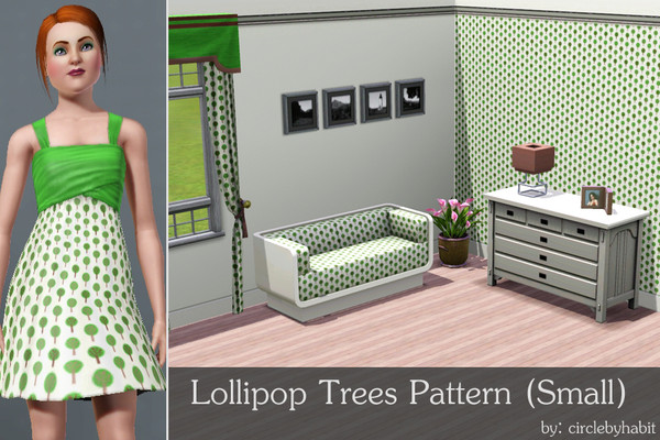 Sims 3 — Lollipop Trees (Small) by circlebyhabit — A tree pattern based off an IKEA fabric. Hand-traced for solid colors