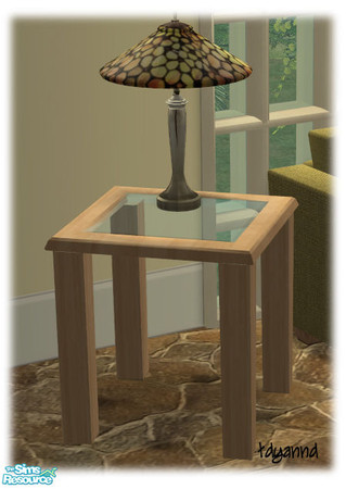 Sims 2 — Apple Living Table Set End Table Mesh by tdyannd — A new table mesh with a glass insert.