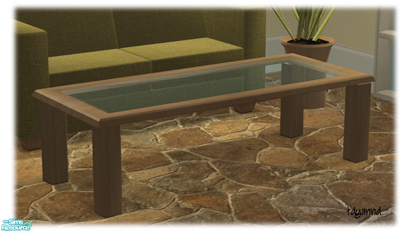 Sims 2 — Apple Living Table Set Coffee Table Mesh by tdyannd — A new table mesh with a glass insert.