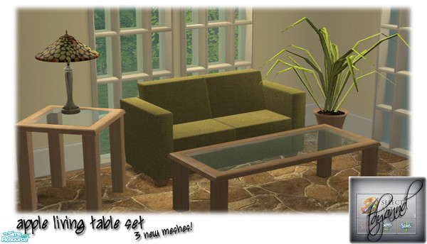 Sims 2 — Apple Living Table Set by tdyannd — A simple new mesh set featuring an end table and coffee table. The tables
