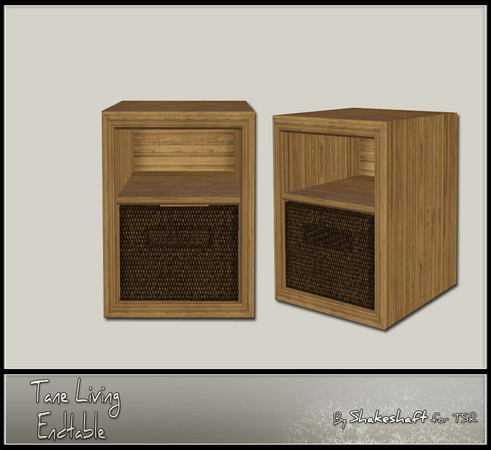 Sims 3 — Tane End Table by Shakeshaft — Part of the Tane Living Extras Set, the Tane End Table as 2 recolourable parts.