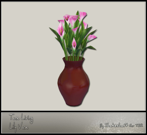 Sims 3 — Tane Lily Vase by Shakeshaft — Part of the Tane Living Extras Set, the Tane Lily Vase as 1 recolourable part.