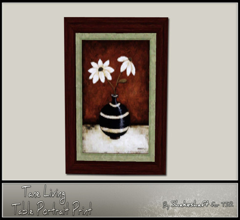 Sims 3 — Tane Table Print Portrait by Shakeshaft — Part of the Tane Living Extras Set, the Tane Table Print Portrait as 2