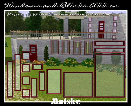 Sims 3 — Windows and Blinds add-ons by Mutske — I couldn't resist, I had to make an add-on for these windows and some