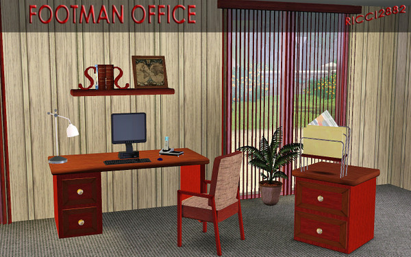 Sims 3 —  Footman Office by TheNumbersWoman — 