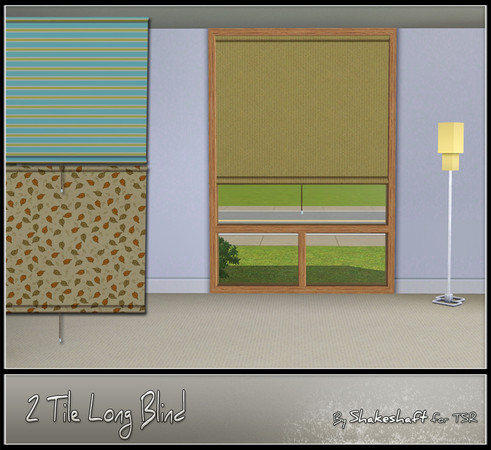 Sims 3 — 2 Tile Long Blind by Shakeshaft — Part of the Blind Crazy set, this 2 Tile Long Blind fits the Full Contemporary