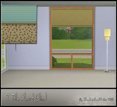 Sims 3 — Short 2 Tile Blind by Shakeshaft — Part of the Blind Crazy set, this 2 Tile Short Blind fits the Full