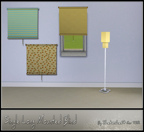 Sims 3 — Single Wall Mounted Blind by Shakeshaft — Part of the Blind Crazy set, this Single Wall Mounted Blind fits most