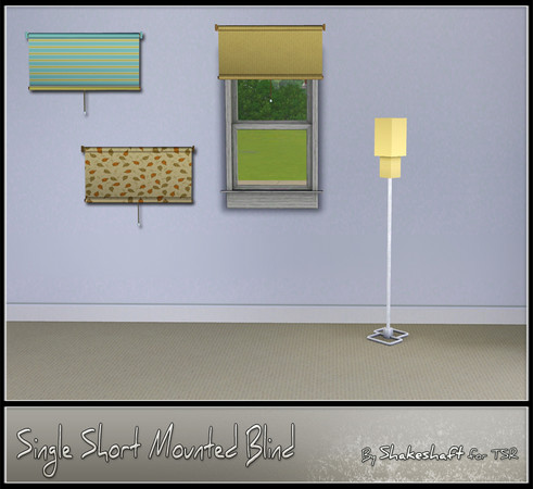 Sims 3 — Single Short Wall Mounted Blind by Shakeshaft — Part of the Blind Crazy set, this Single Short Wall Mounted