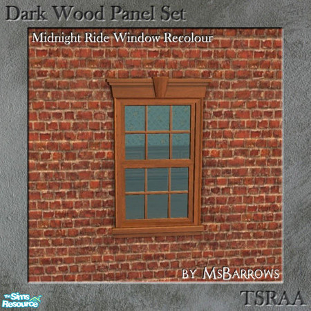 Sims 2 — Dark Wood Midnight Ride Window Recolour by MsBarrows — The Midnight Ride window recolours to match my dark wood