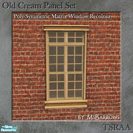 Sims 2 — Old Cream Poly-Symmetric Window Recolour by MsBarrows — The poly-symmetric matrix window recoloured to match my