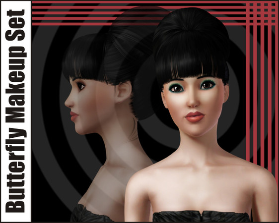 Sims 3 —  Butterfly Makeup by Gosik — Completely new makeup that includes Butterfly Blush and Butterfly Eyeshadow. 