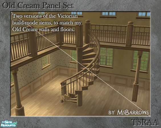 Sims 2 — Old Cream Build Set by MsBarrows — My Victorian build mode objects recoloured in two variations to match my old