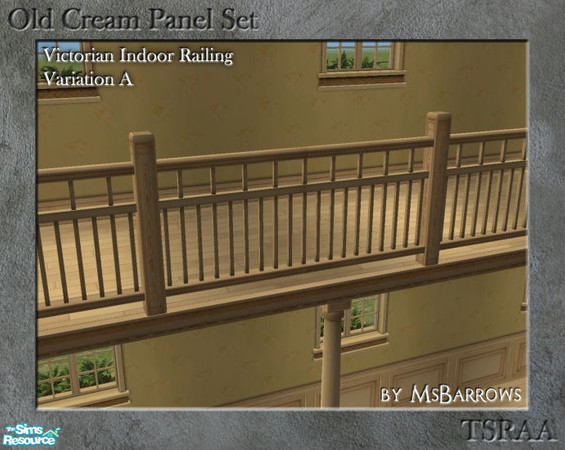 Sims 2 — Old Cream Indoor Railing - Var. A by MsBarrows — My Victorian indoor railing recoloured to match my old cream