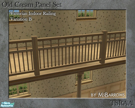 Sims 2 — Old Cream Indoor Railing - Var. B by MsBarrows — My Victorian indoor railing recoloured to match my old cream
