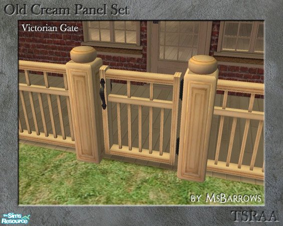 Sims 2 — Old Cream Gate by MsBarrows — My Victorian gate recoloured to match my old cream walls and floors.