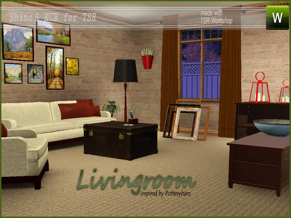 Sims 3 —  PBLivingroom by ShinoKCR — PB Livingroom2 converted for Sims3 Set contains: Sofa, Armchair, Sidetable,