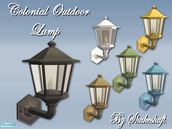 Sims 2 — Colonial Wall Lamp by Shakeshaft — A new mesh set Colonial Outdoor Wall Lamp, recolours included,