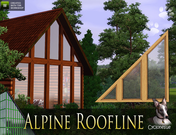Sims 3 — Alpine Roofline 45-degree Windows by Cyclonesue — Windows specially designed to sit under a roofline! In Sims 3,
