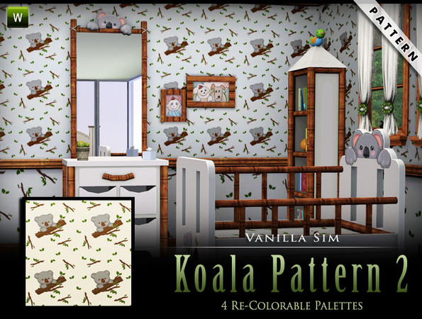 Sims 3 — Koala Pattern 2 by Vanilla Sim — Made to match the Animals Abound set from The Sims 3 Store. 