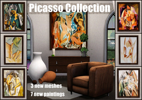 Sims 3 — Picasso Collection by Gosik — A beutiful set of the best (in my opinion) Picasso paintings. Includes 7 different