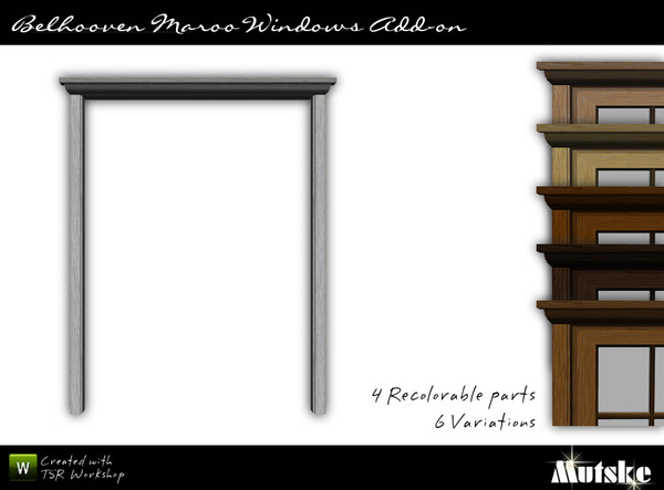 Sims 3 — Belhooven Maroo Arch 2 x1 by Mutske — Matches the Belhooven Maroo Window. 4 Recolorable part. 6 Variations. Made