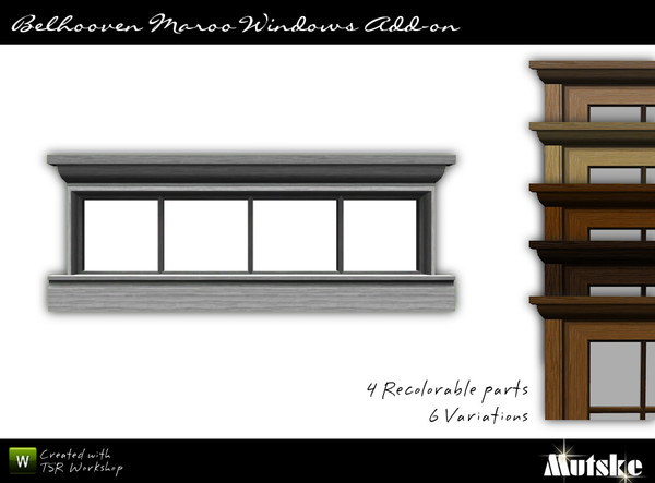 Sims 3 — Window Belhooven Maroo 2x1 Privat by Mutske — Matches the Belhooven Maroo Window. 4 Recolorable part. 6