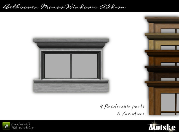 Sims 3 — Window Belhooven Maroo 1x1 Privat by Mutske — Matches the Belhooven Maroo Window. 4 Recolorable part. 6
