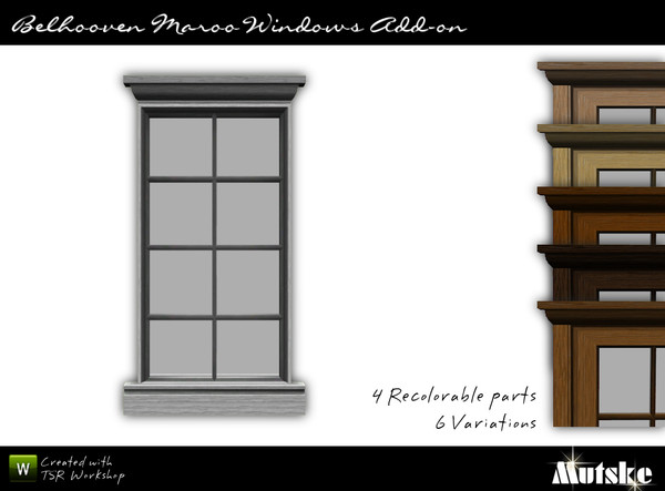 Sims 3 — Window Belhooven Maroo 1x1 Counter high by Mutske — Matches the Belhooven Maroo Window. 4 Recolorable part. 6