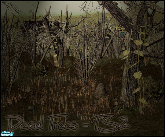 Sims 2 — Dead Trees - TS2 by sim_man123 — Converted from my TS3 set, a set of 4 dead trees for Halloween, graveyards,
