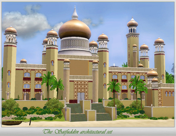 Sims 3 — The Saifuddin architectural set by senemm — A set of 5 decorative and elegant looking eastern style architecture