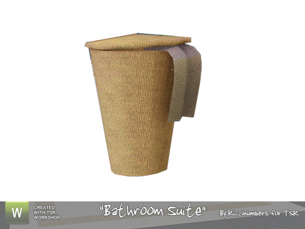 Sims 3 — Bathroom Suite Hamper by TheNumbersWoman — Another nice thing for your bath. A Hamper! By RicciNumbers, at TSR.