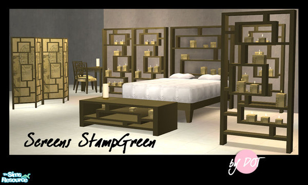 Sims 2 — Screen Stamp Green - #533598 by DOT — Screen Stamp Green. University Required on Candle Screen Light Only, Paper