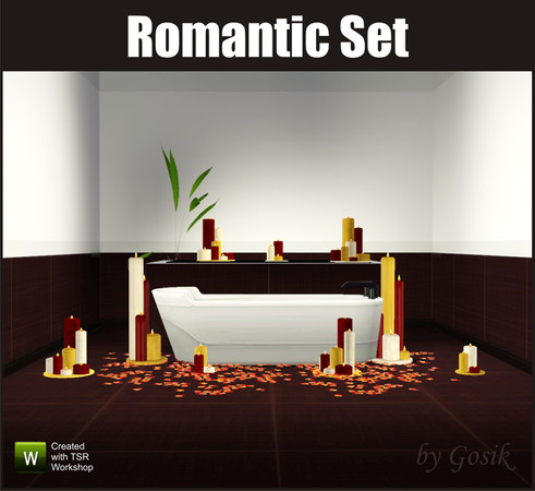 Sims 3 —  Romantic Set by Gosik —  Romantic Set! Great for bedrooms and bathrooms. Includes two new table lamps, one