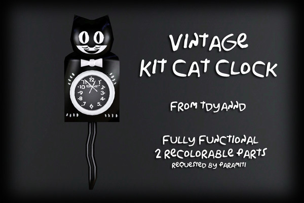 Sims 3 — Kit Cat Clock by tdyannd — The Vintage Kit Cat Clock...or also known to some as the Felix the Cat Clock. Being