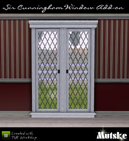 Sims 3 — Window brasserie 2x1 Tall by Mutske — Matches the Sir Cunningham Window. 4 Recolorable part. 6 Variations. Made