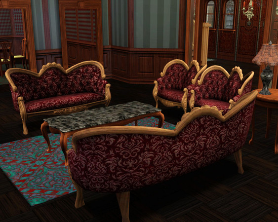 Sims 3 —  bbb Camelback Set by babybluebug — This set is called the Camelback Set. Consists of a chair and sofa, which