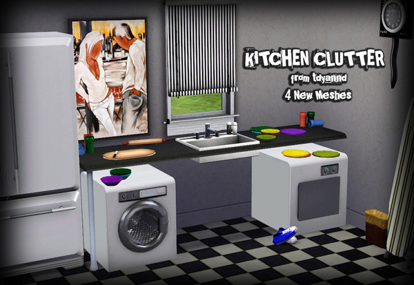 Sims 3 — Kitchen Clutter by tdyannd — A group of new meshes to clutter up your kitchens! I made a mistake on the preview,