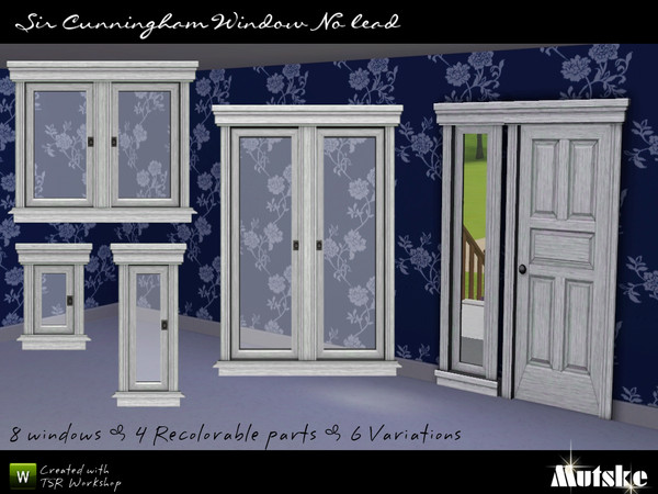 Sims 3 — Sir Cunningham Window NoLead by Mutske — Set of 8 windows of the Sir Cunningham Window with no lead. All 4