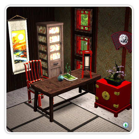 Sims 3 — Simla Bureau by AppleFall — Every explorer and adventurer of Shang Simla needs a bureau to match. Now your Sims