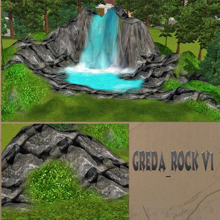 Sims 3 — Greda_Rock v1 by Greda — This Ground Cover makes a Beautiful Cliffside or Waterfall! Hope you enjoy it!